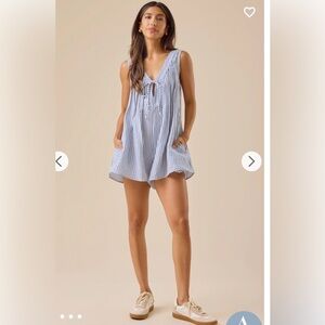 ALTAR’D Evie striped linen romper size Small NWT